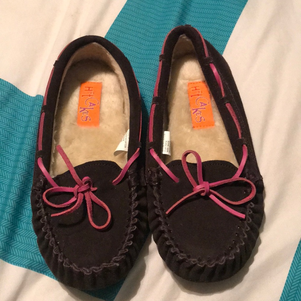 Hot Cakes Brown and Pink Moccasins
